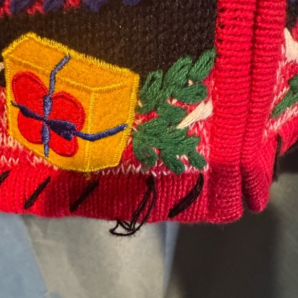 Vintage 90’s Designers Originals Studio Christmas Sweater Cardigan Ugly Medium - Picture 11 of 12
